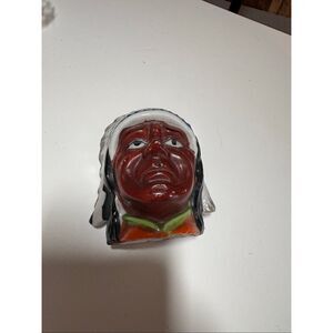 Vintage Ceramic Native American Head Coin Bank Made In Japan